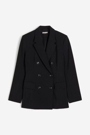 Double-breasted Blazer - Navy blue - Ladies | H&M US | H&M (US + CA)