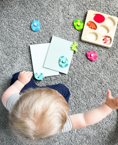 Our one year old boy loved this dinosaur egg puzzle for his first birthday gift from a friend! He laughs every time he opens up the eggs and sees the baby dinosaur 🦕 in there! Super cute for a dinosaur themed birthday party too 🥳 

#LTKGiftGuide #LTKBaby #LTKKids
