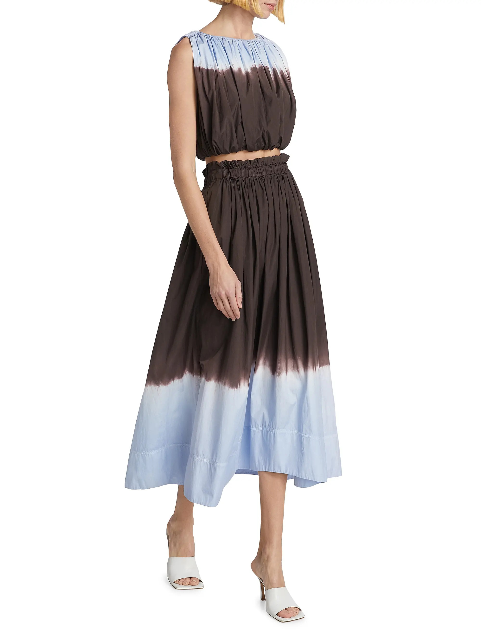 Gina Dip-Dyed Cotton Midi-Skirt | Saks Fifth Avenue