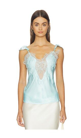 Bardot Ivy Lace Detail Camisole in Baby Blue. Size 10. Also in 4, 2, 6, 8, 12. | Revolve Clothing (Global)