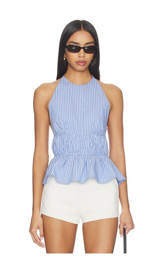 MORE TO COME Drisana Halter Top in Blue. - size M | Revolve Clothing (Global)
