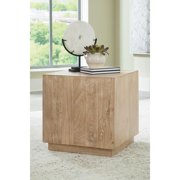 Belenburg 20'' Tall Solid Wood Block End Table | Wayfair North America