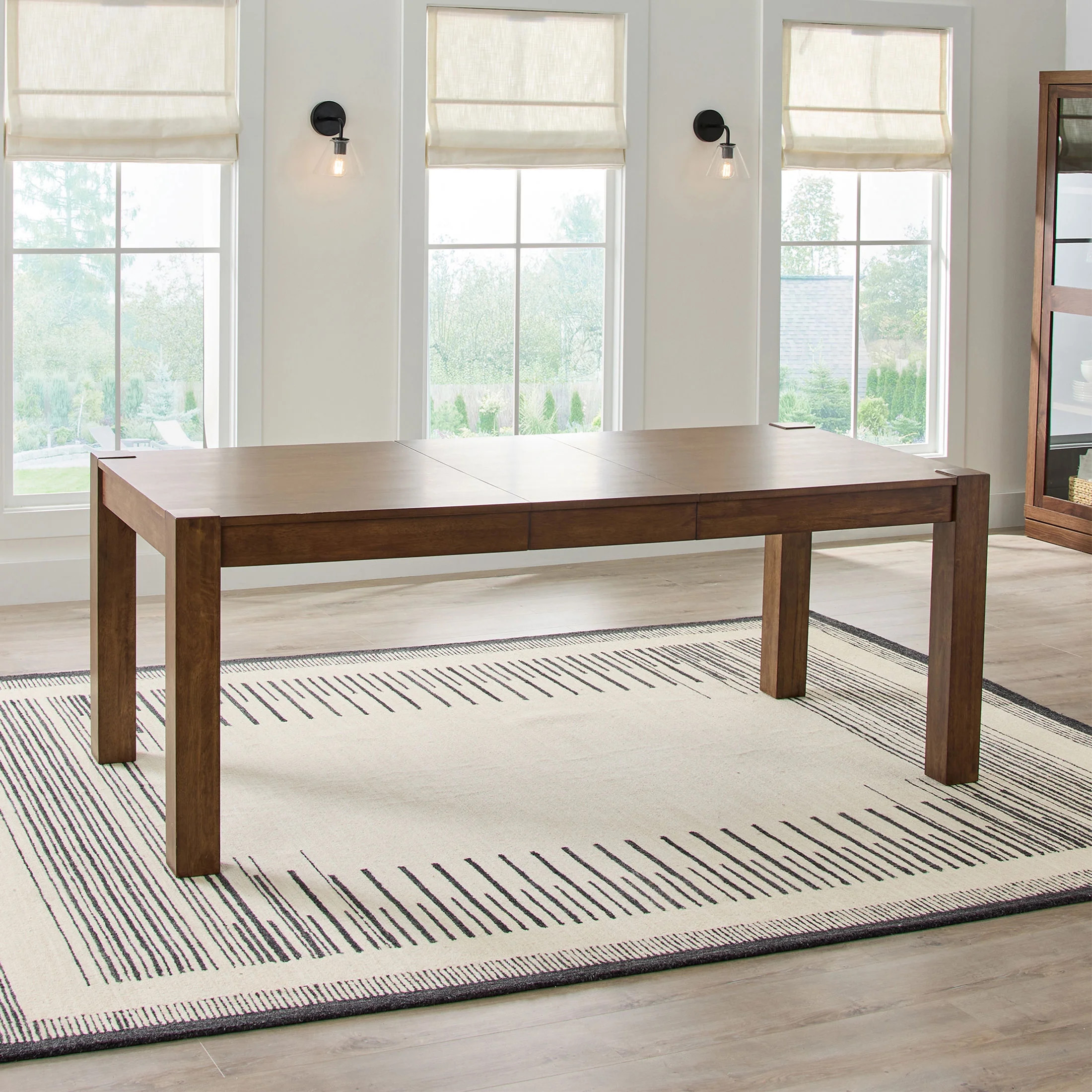 Better Homes & Gardens Bryant Solid Wood Extendable Dining Table, Walnut Finish | Walmart (US)