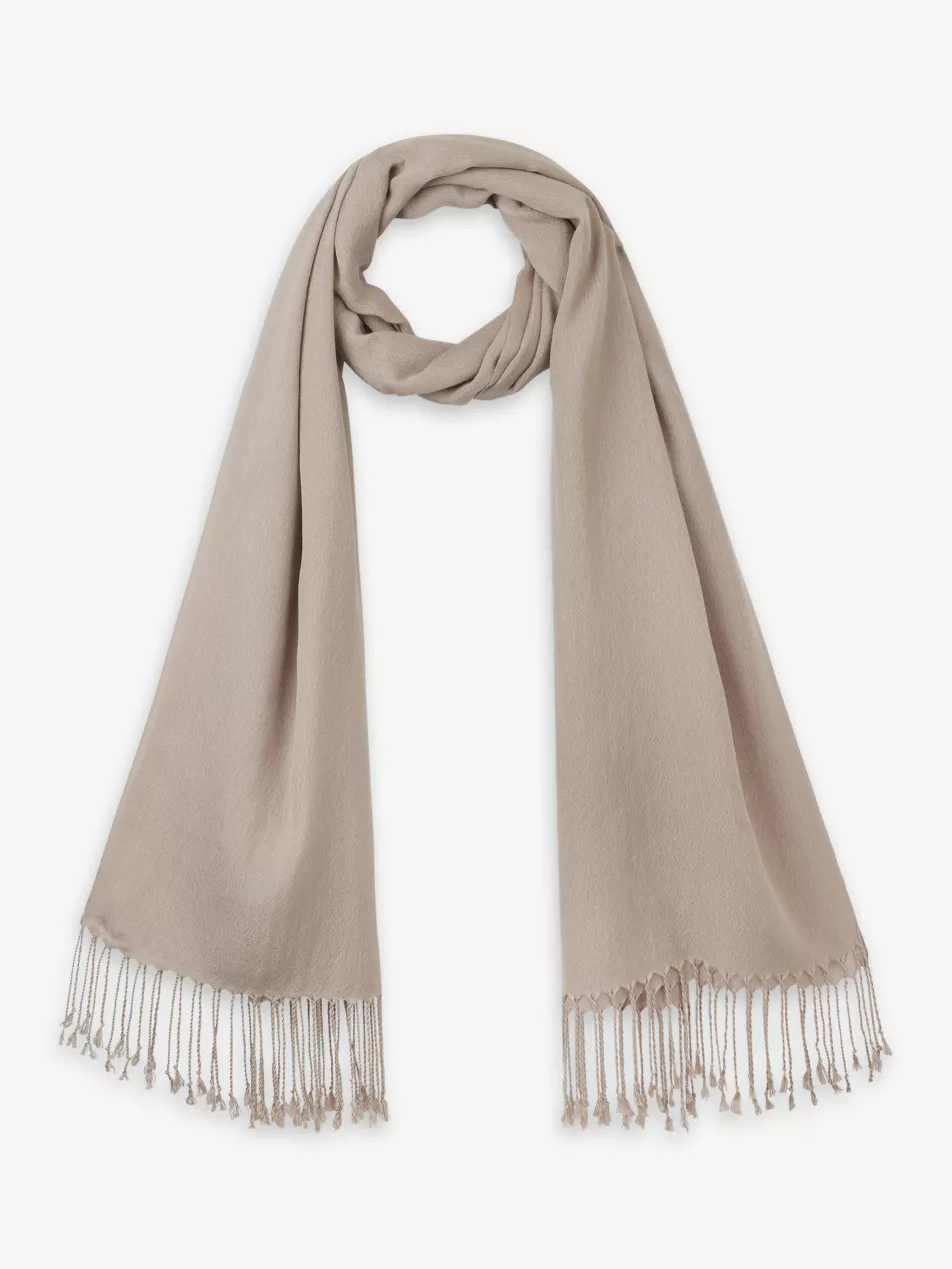 Fringed-edge lightweight wool-blend scarf | Selfridges