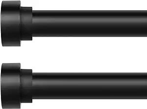 Black Curtain Rods for Windows 72 to 144 Inch(6-12Ft)2 Pack,1 Inch Diameter Heavy Duty Curtain Ro... | Amazon (US)