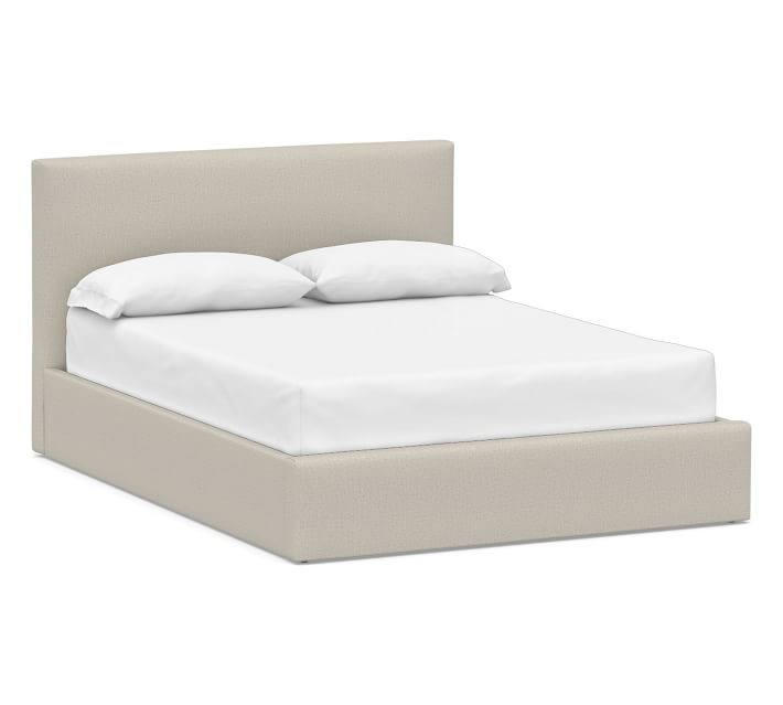 Raleigh Square Upholstered Low Platform Bed | Pottery Barn (US)