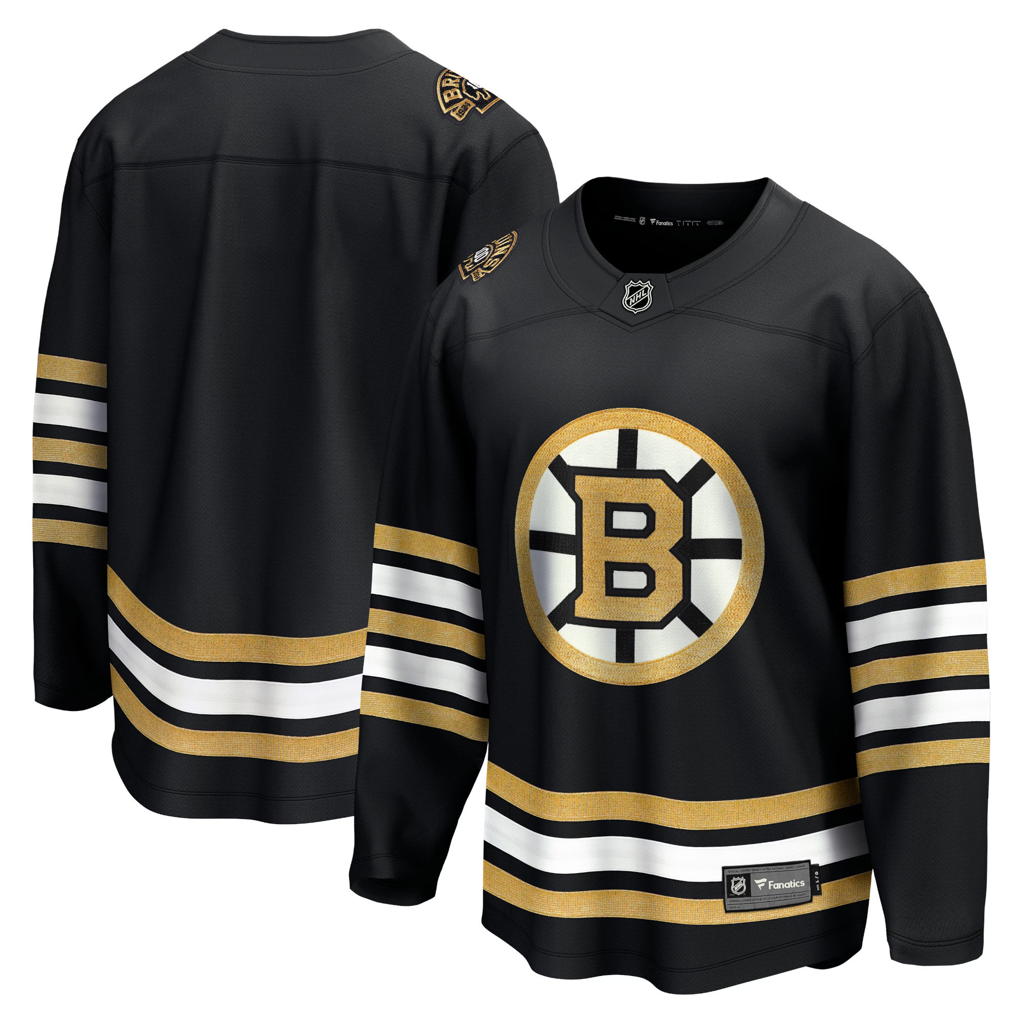 Boston Bruins Branded Black 100th Anniversary Premier Breakaway Jersey | NHL Shop