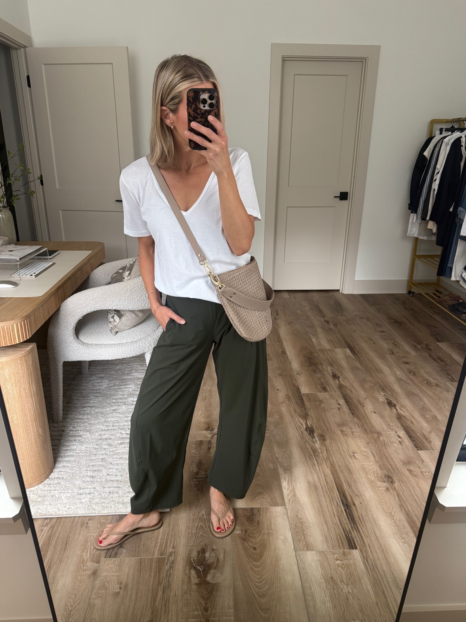 Wearing 4/std pants (sized up one), small tee, sandals tts

#LTKootd #LTKOver40 #LTKgrwm