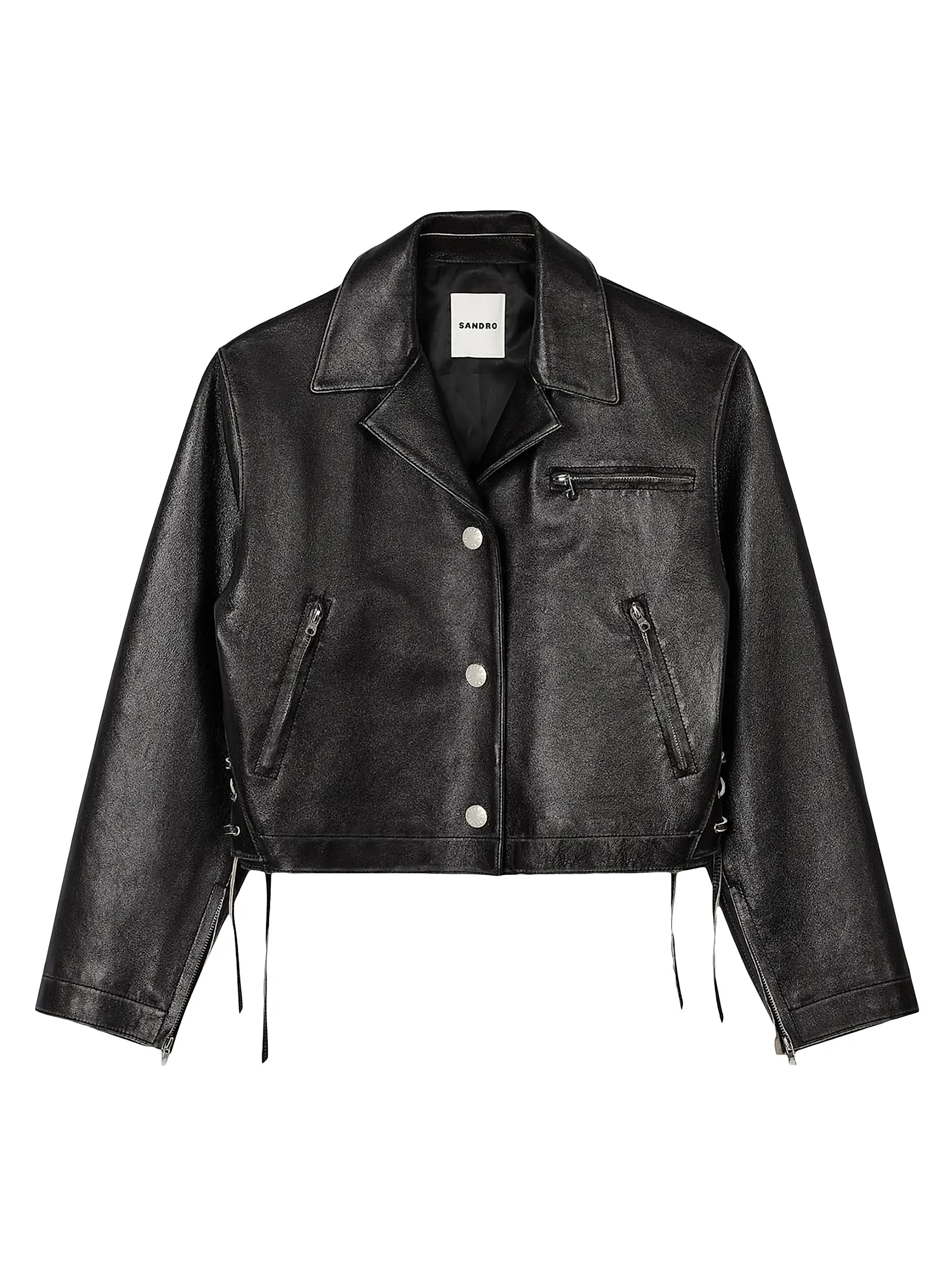 Distressed Cropped Leather Jacket | Saks Fifth Avenue