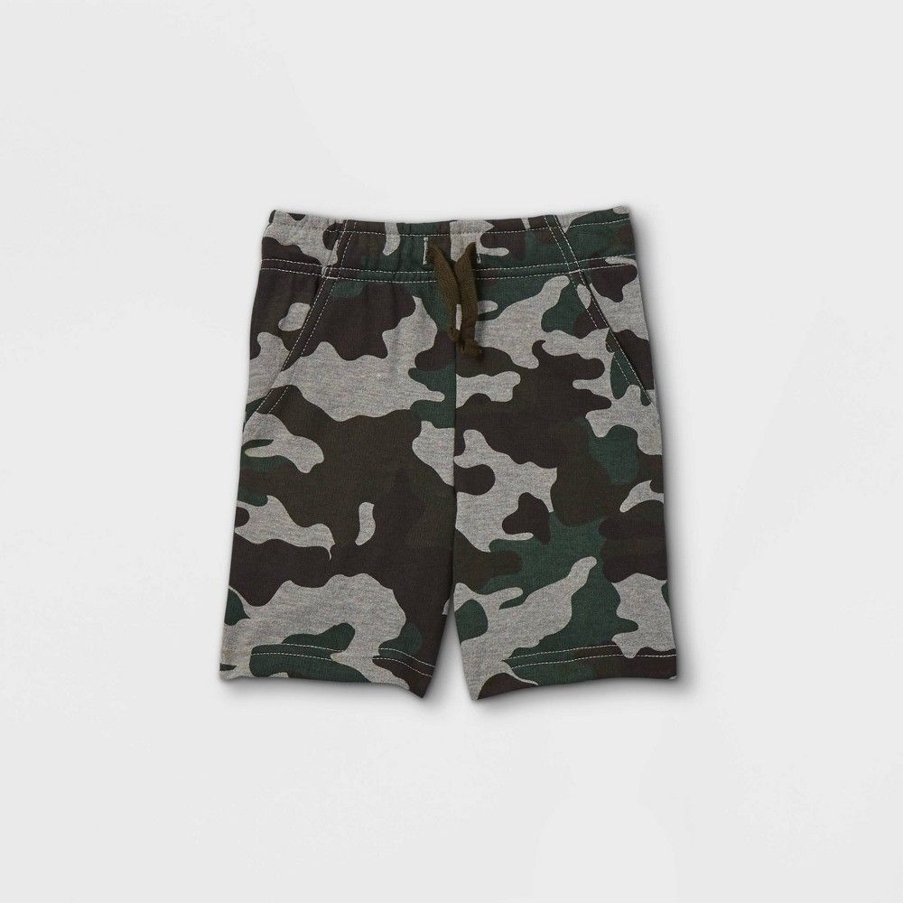 Toddler Boys' Camo Print French Terry Pull-On Shorts - Cat & Jack Green 2T | Target