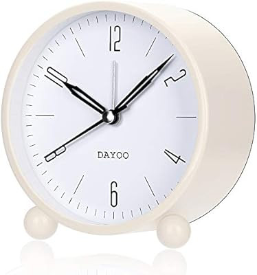 DAYOO Alarm Clock, 4 Inch Round Alarm Clock Non Ticking, Battery Operated and Light Function, Sup... | Amazon (US)