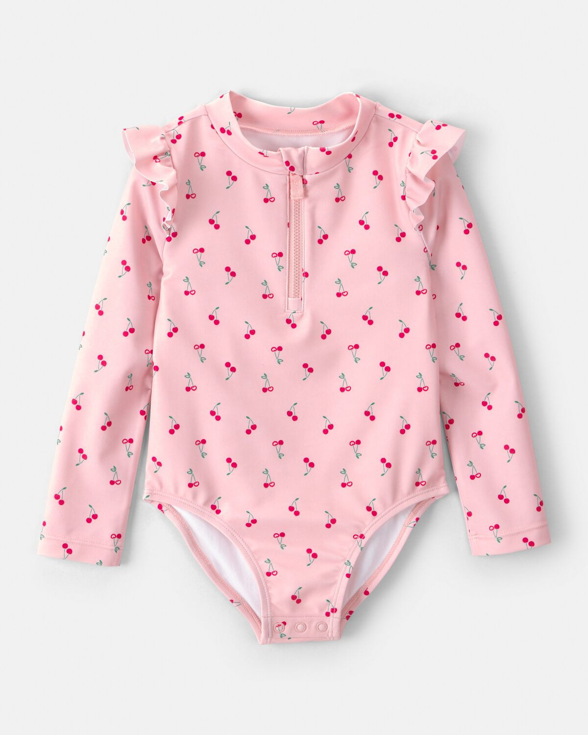 Toddler Girl Cherry Long-Sleeve 1-Piece Rashguard Swimsuit - Pink | Carter's Inc
