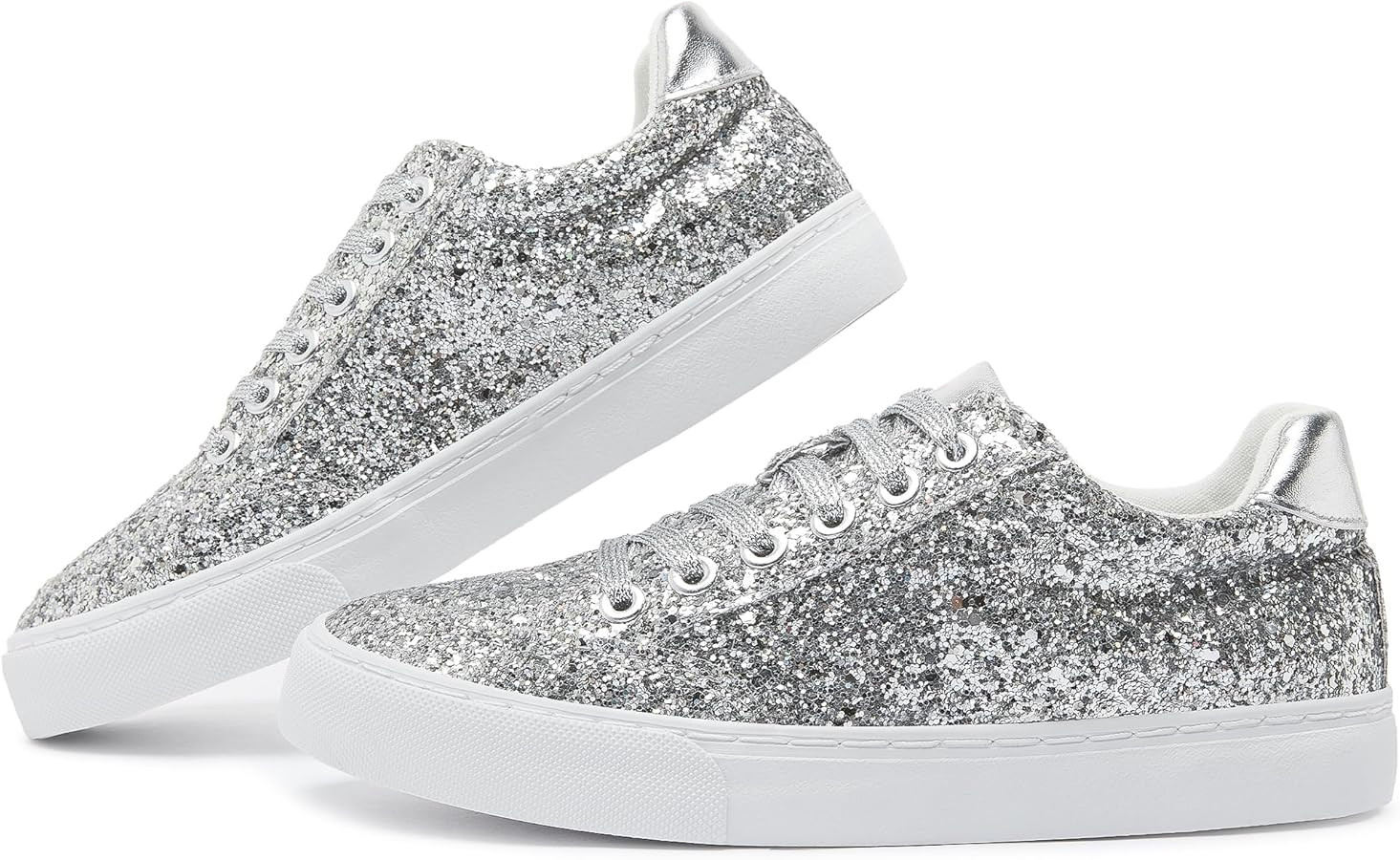 Jeekopeg Glitter Sparkly Fashion Sneakers Shoes Shiny Casual Shoes Bling Sequin Concert Low Cut L... | Amazon (US)