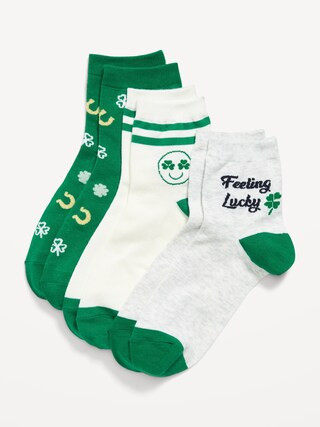 Novelty Quarter Crew Socks 3-Pack for Women | Old Navy (US)