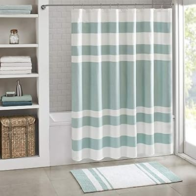 Madison Park Spa Waffle Shower Curtain Pieced Solid Microfiber Fabric with 3M Scotchgard Water Re... | Amazon (US)