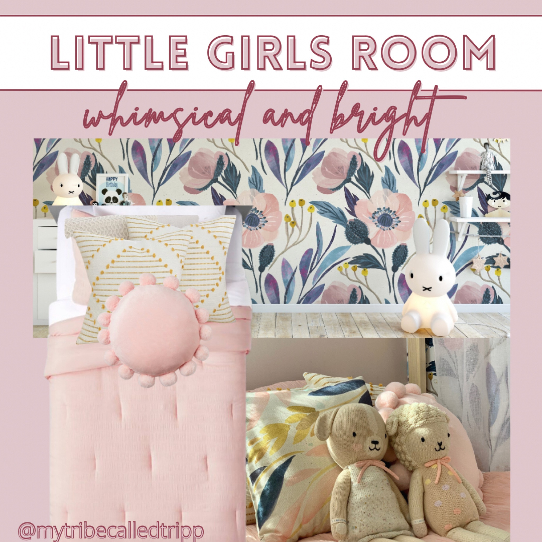 Little Girls room decor / toddler bedding / girls bedding / floral wallpaper / toddler room inspo / pink and yellow bedroom / whimsical decor 

#LTKhome #LTKkids #LTKunder50