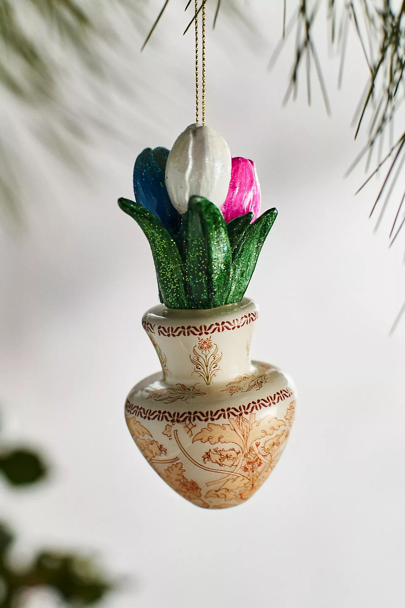Tulip Bouquet in Vase Glass Ornament | Anthropologie (US)