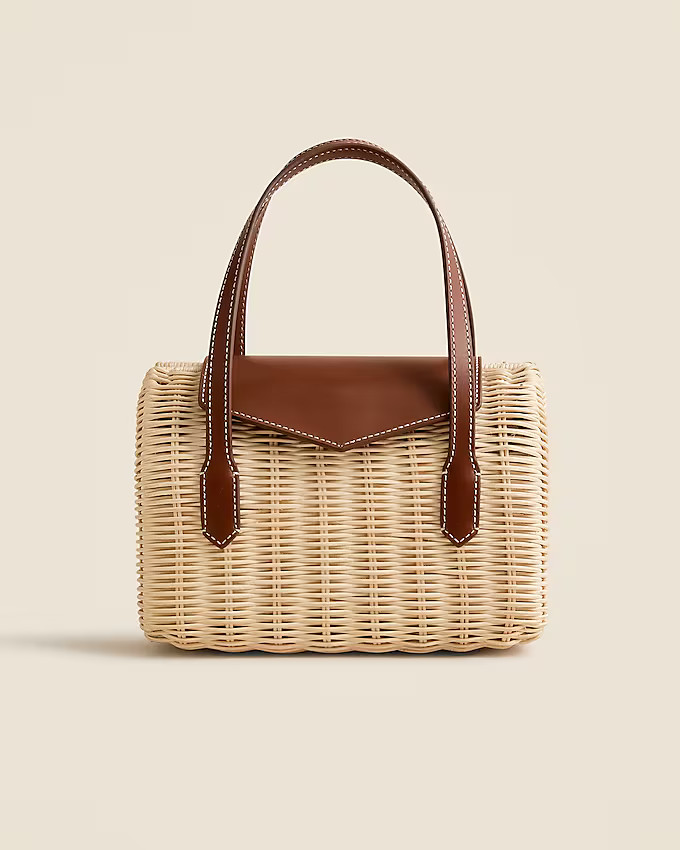 Small rattan top-handle bag | J. Crew US
