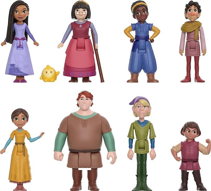 Mattel Disney Wish The Teens Mini Doll Set, 8 Posable Dolls & Star Figure, Characters Wear Signat... | Amazon (US)