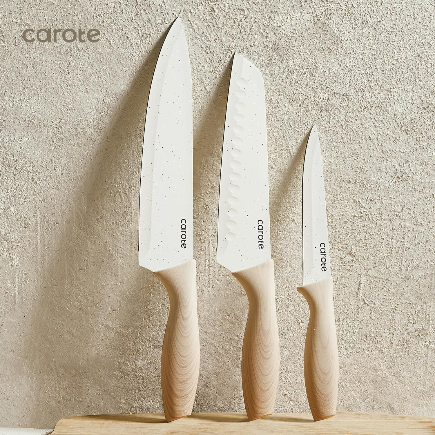 CAROTE 12PCS Knife set with Blade Guards,Granite Nonstick Ceramic Coating,Stainless Steel blade, ... | Amazon (US)