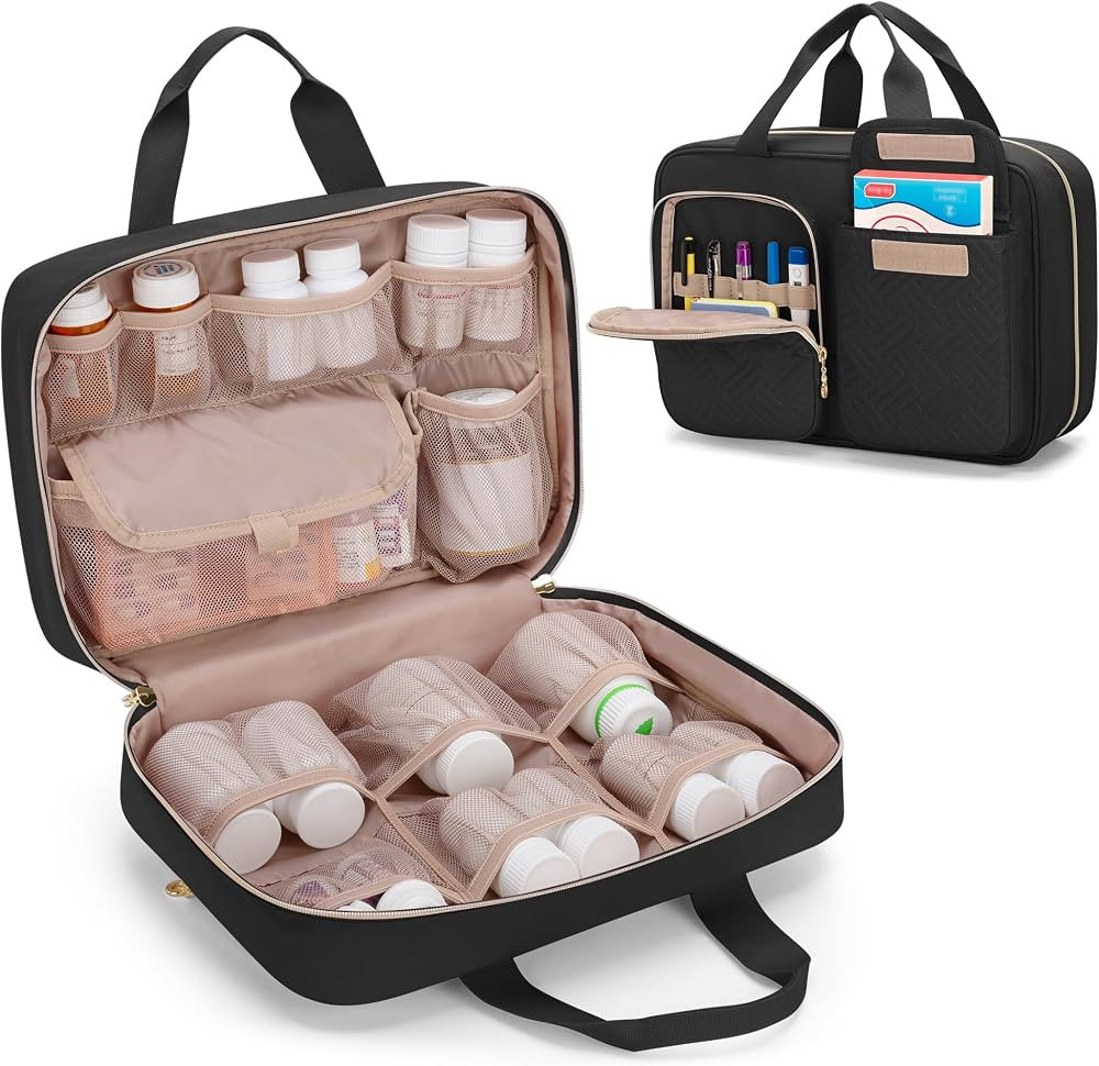 Damero Medicine Organizer, Pill Bottles Storage Travel Bag for Prescription Medication, Medical S... | Amazon (US)