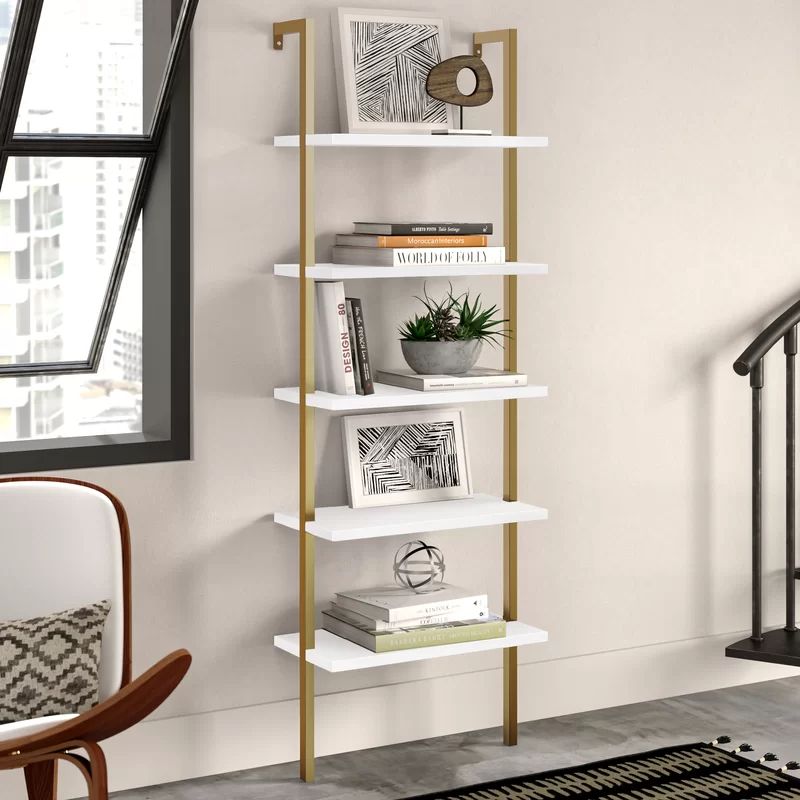 Kanissa 72.5'' H x 24'' W Steel Ladder Bookcase | Wayfair North America