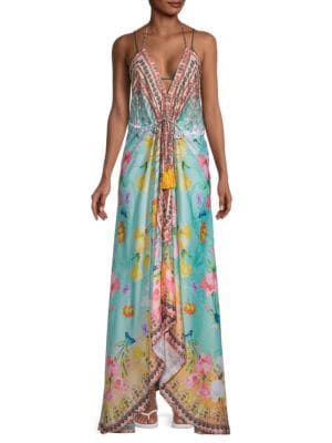 Floral Halter-Neck Maxi Cover-Up Dress | Saks Fifth Avenue OFF 5TH