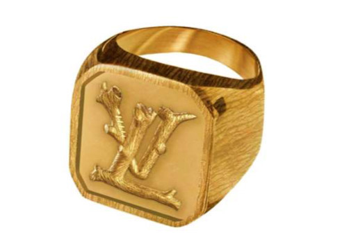Men's Louis Vuitton LV Wood Ring in Aged Gold | StockX