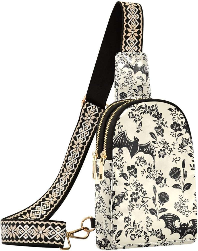 Crossbody Sling Bag for Women Leather Shoulder Chest Bag Small Fanny Pack for Hiking Travel | Amazon (US)