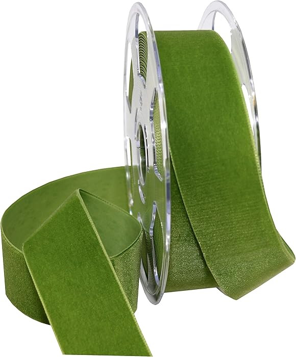 Morex Ribbon 012 Nylvalour Swiss Velvet Ribbon, Willow | Amazon (US)