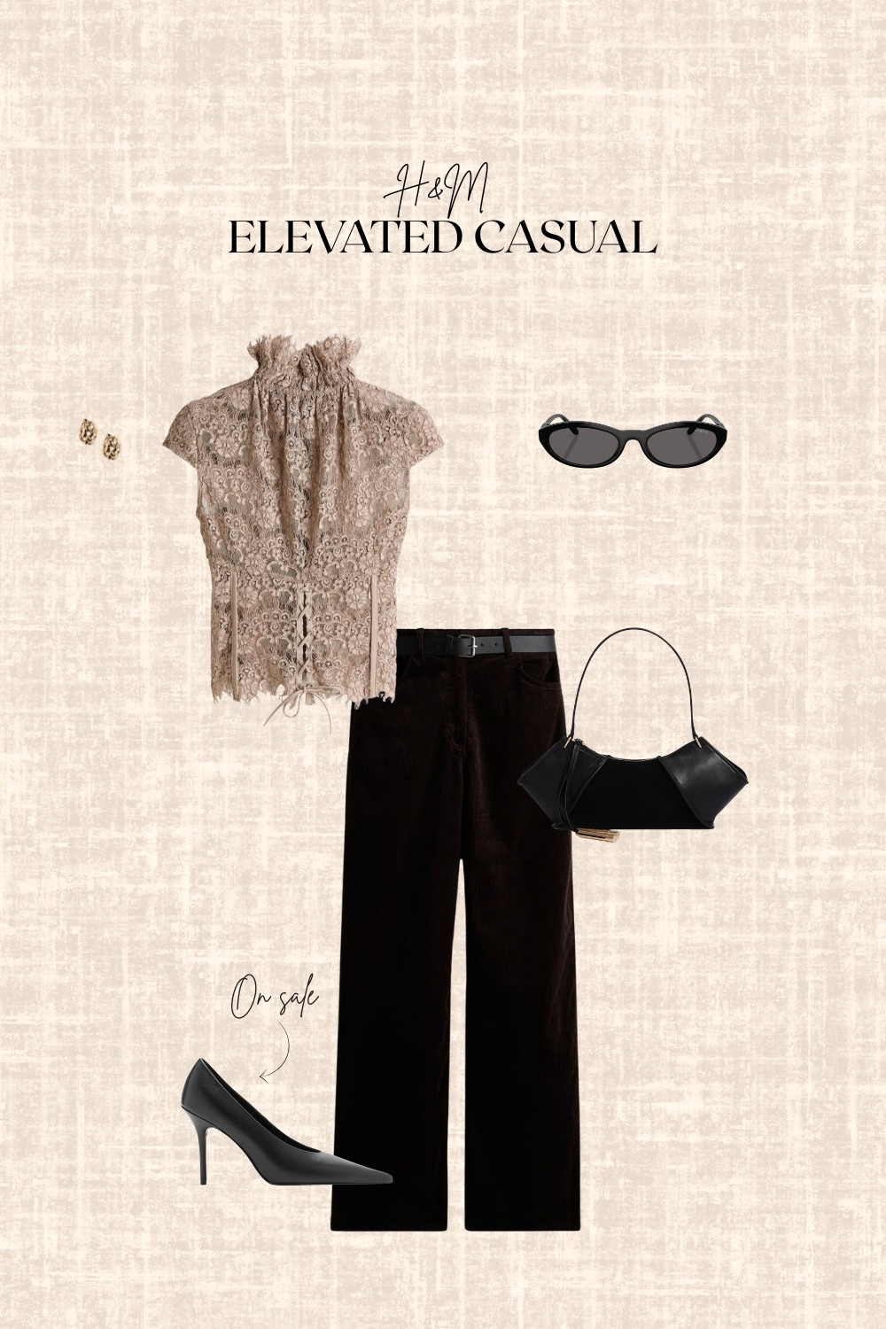 H&M Elevated casual! 

Top, pants, sunglasses, earrings, heels, bag

#LTKstyletip #LTKover50style #LTKshoes