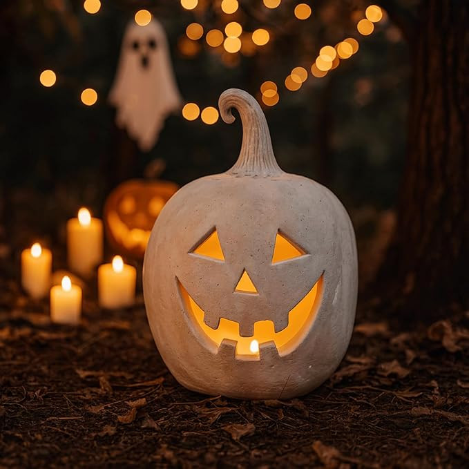 Handmade Halloween Terracotta Pumpkin Lanterns – Terracotta Pumpkin, Outdoor Jack o Lanterns fo... | Amazon (US)