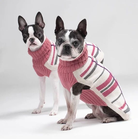 Dog Sweater Alpaca Plaid Rose Pink , Dog Sweater | Etsy (US)
