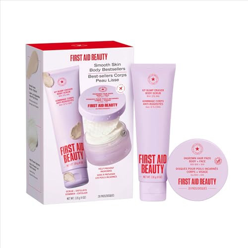 First Aid Beauty Smooth Skin Body Bestsellers Set, KP Bump Eraser Scrub + Ingrown Hair Pads, Exfoliate Keratosis Pilaris & Help Prevent Razor Bumps, Fragrance Free, Sensitive Skin Safe, 2-Piece Kit | Amazon (US)