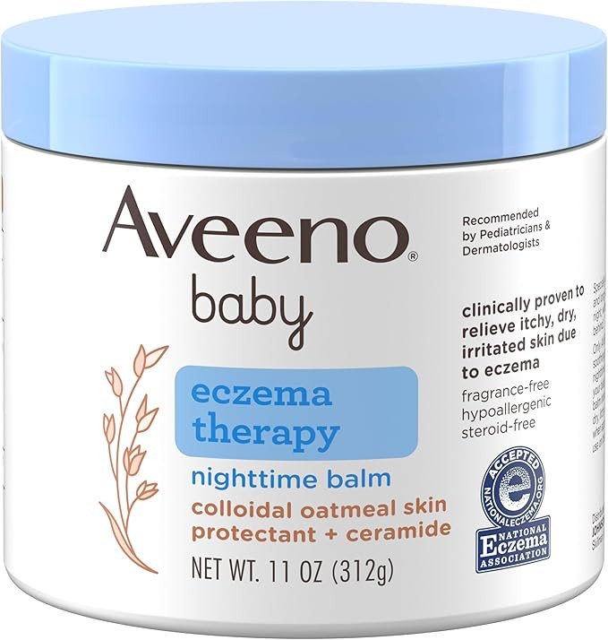 Aveeno Baby Eczema Therapy Nighttime Body Balm, Moisturizing Eczema Treatment, Ceramides, Triple ... | Amazon (US)