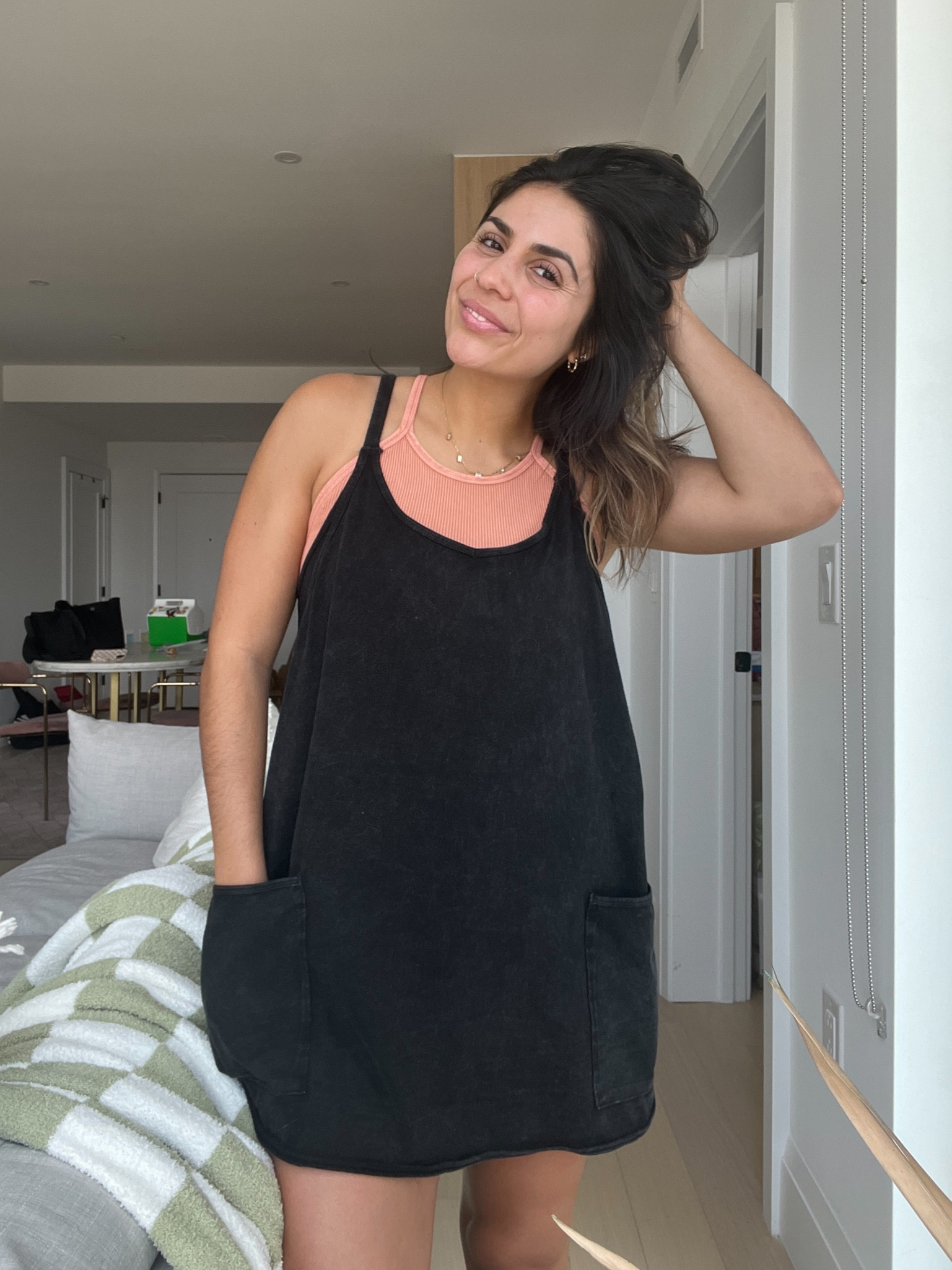 Absolutely love the Free People hotshot dress, fits so well and has a built-in romper with attached shorts so you are comfortable day! I’m wearing a size medium (true to size -8) 

#LTKFind #LTKSeasonal #LTKunder100