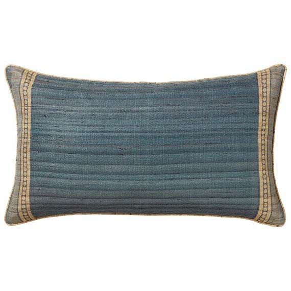 Longshan Pillow Cover - Heron Blue | OKA Direct (UK)