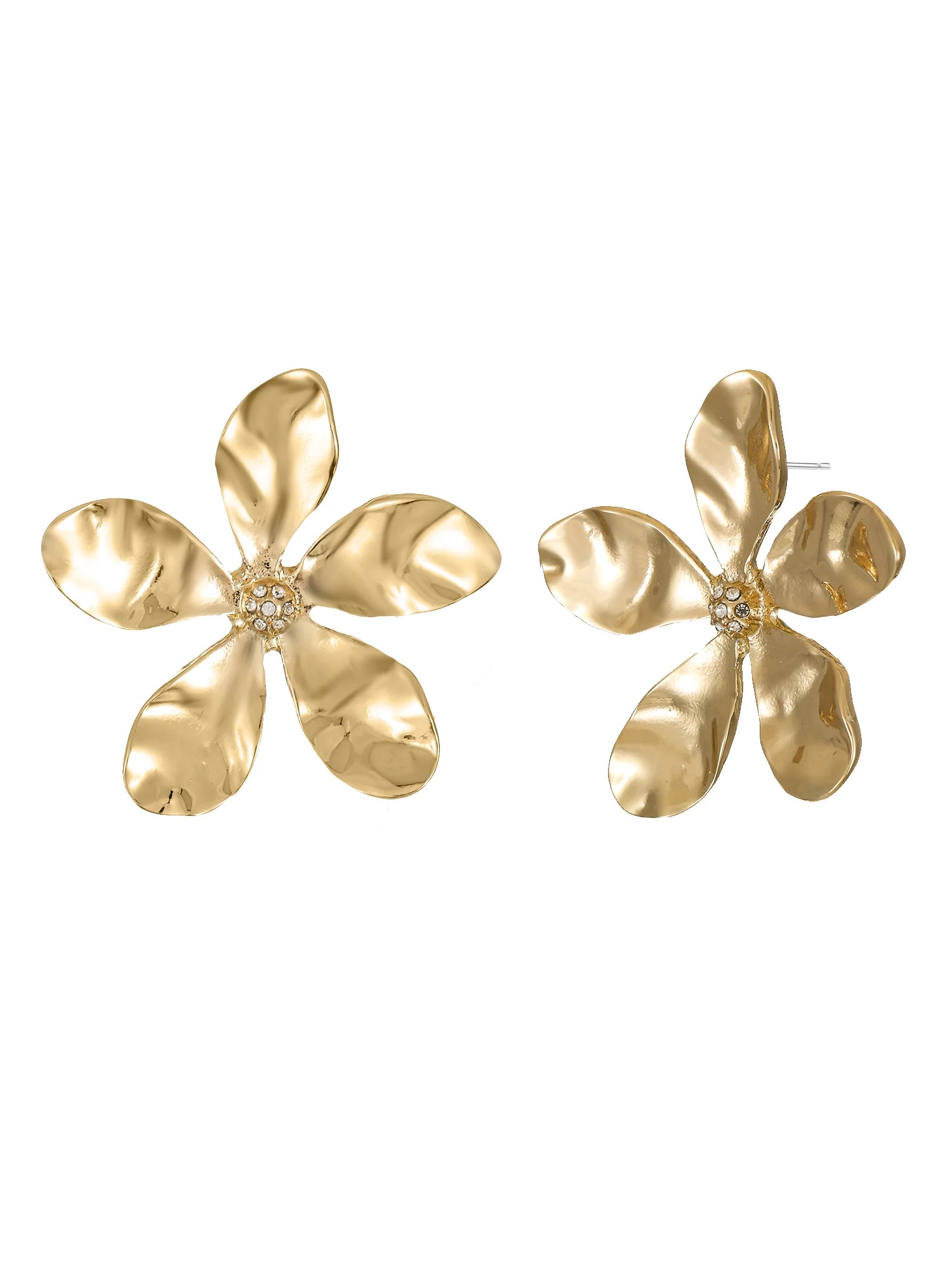 Time and Tru Goldtone Floral Motif Earrings, 1 Pair | Walmart (US)