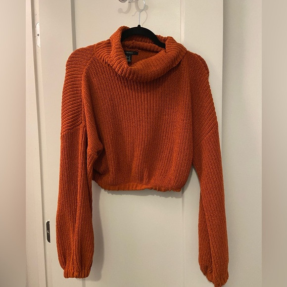 Rusty orange cropped turtleneck sweater | Poshmark
