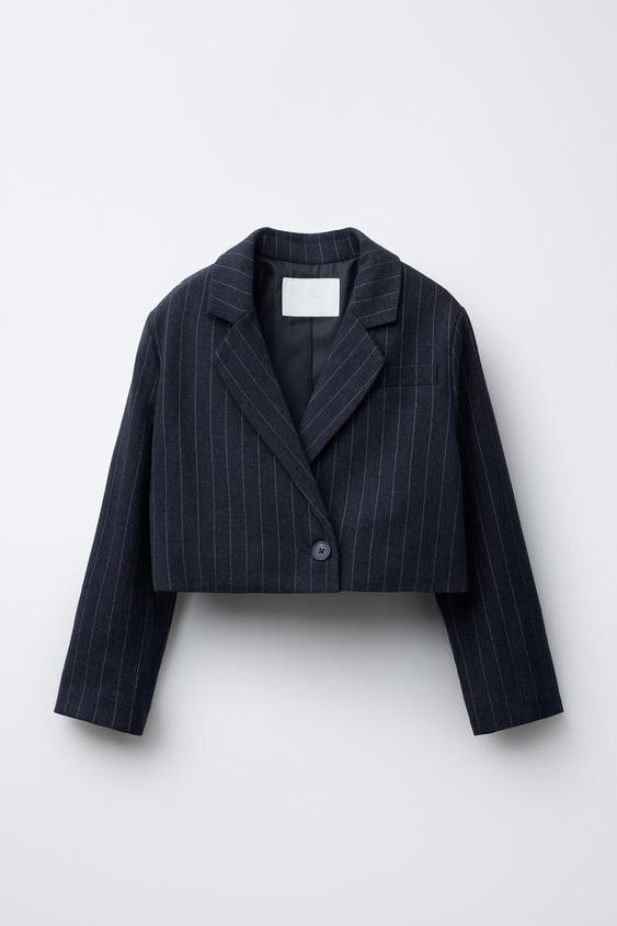 PINSTRIPE CROPPED BLAZER | Zara US