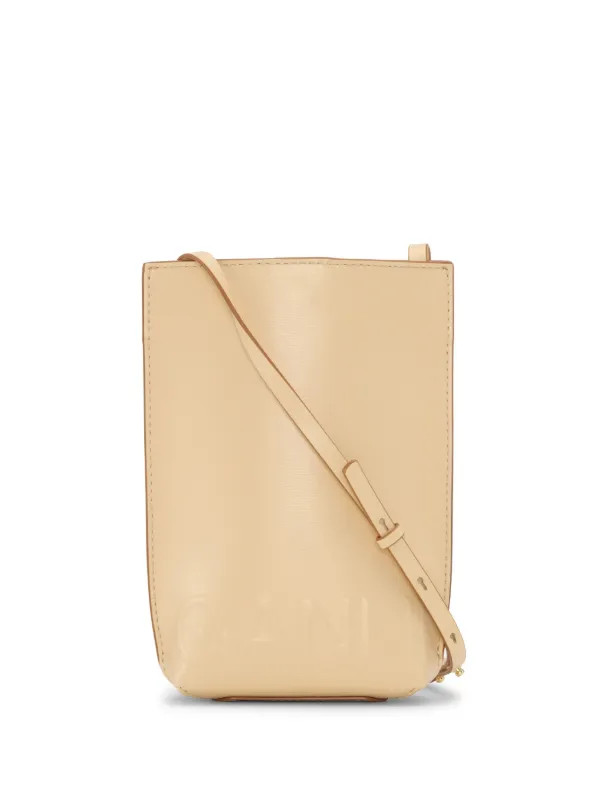 GANNI Small Banner logo-embossed Crossbody Bag - Farfetch | Farfetch Global