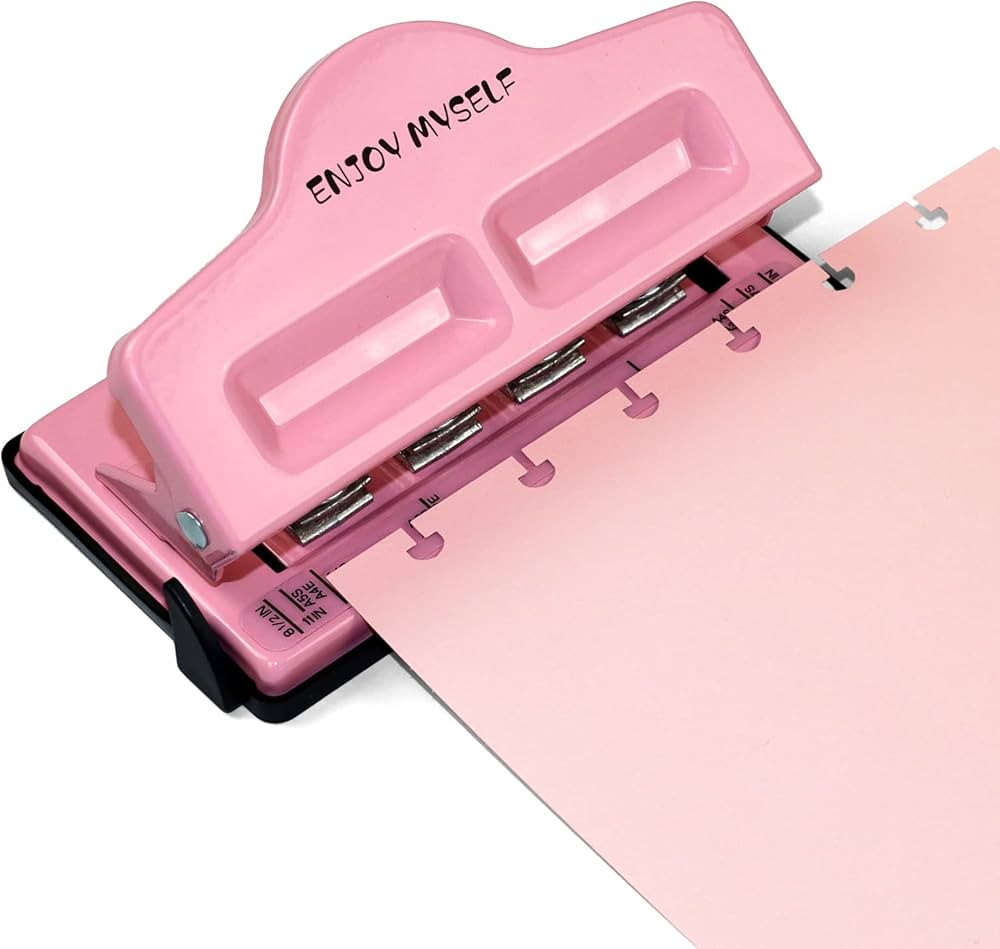 Mushroom Discbound Hole Punch, 4 Holes Mushroom Paper Puncher for Disc Bound Planner (Pink) | Amazon (US)