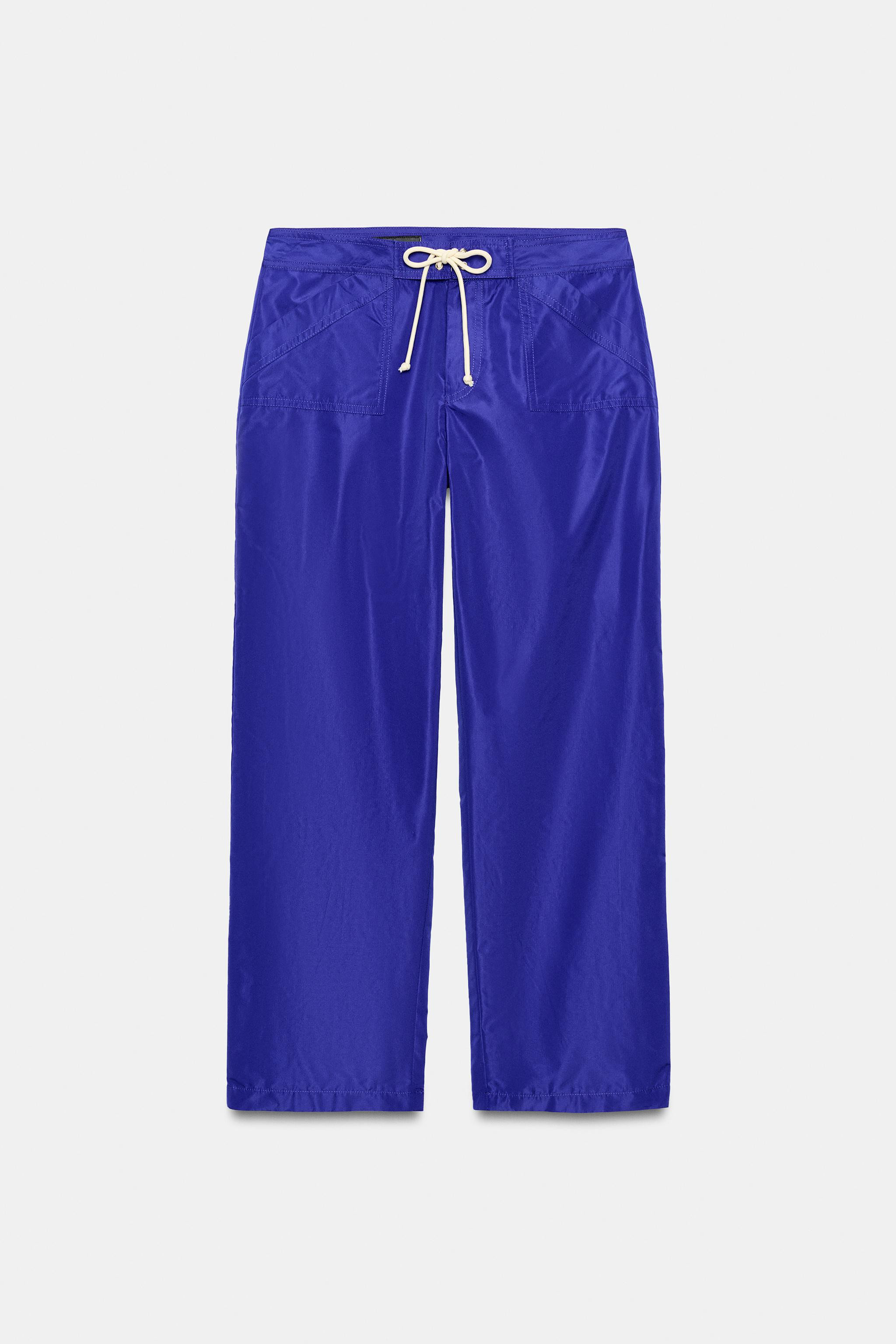 NYLON CROPPED DRAWSTRING PANTS | Zara US