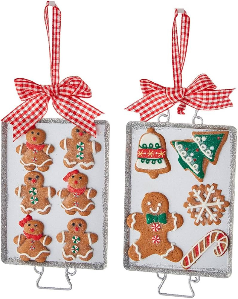 Kurt Adler 6" Metal Cookie Tray with Gingerbread Ornament - 2A | Amazon (US)