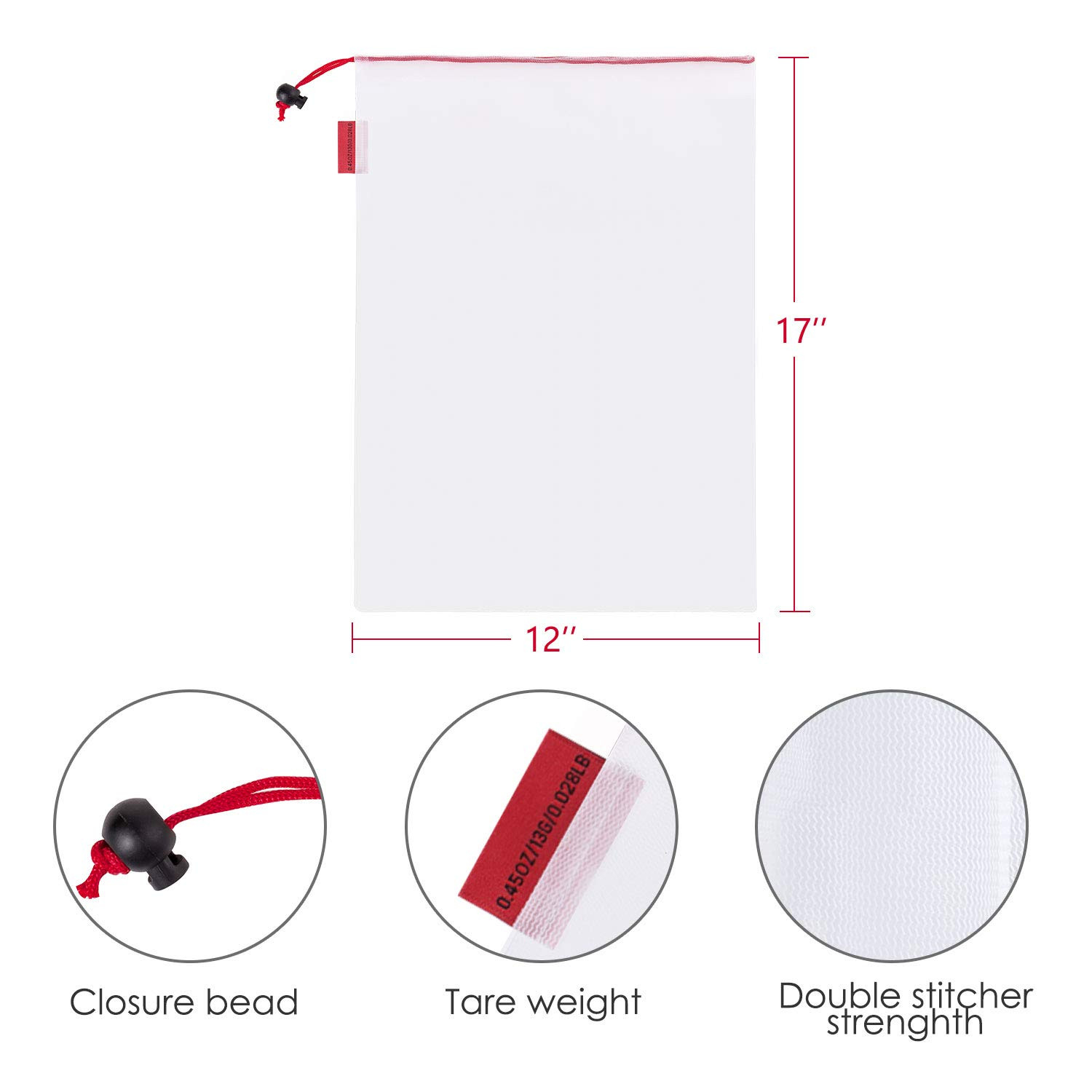 Ecowaare Reusable Produce Bags, 15 Pack See-Through Zero Waste Mesh Bags with Drawstring Toggle C... | Amazon (US)