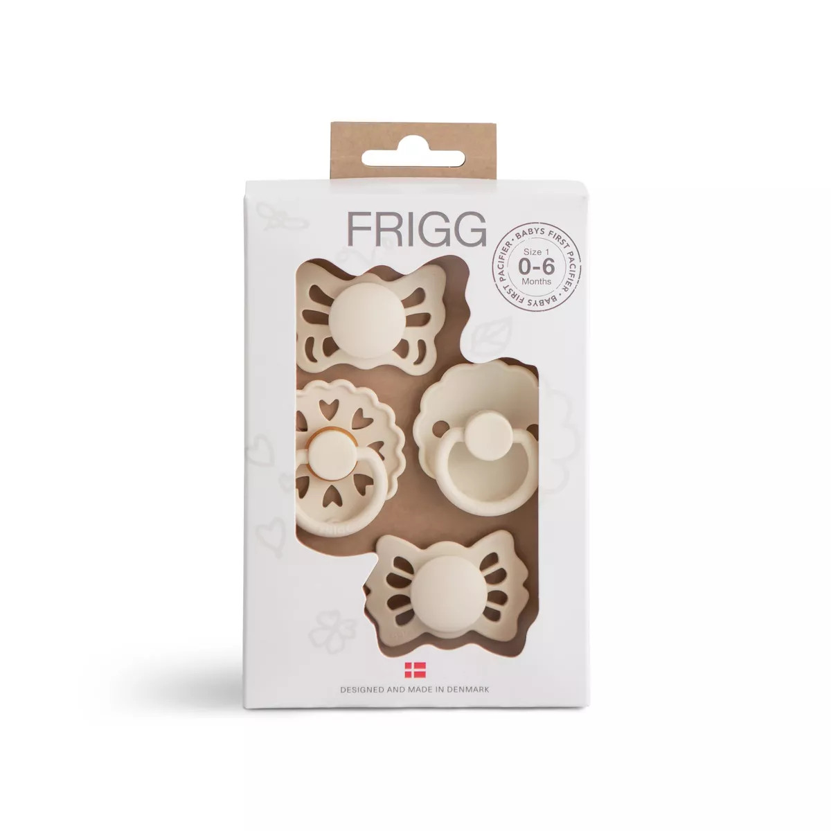 FRIGG Baby's First Pacifier Floral Heart (Cream) 4-Pack | Target