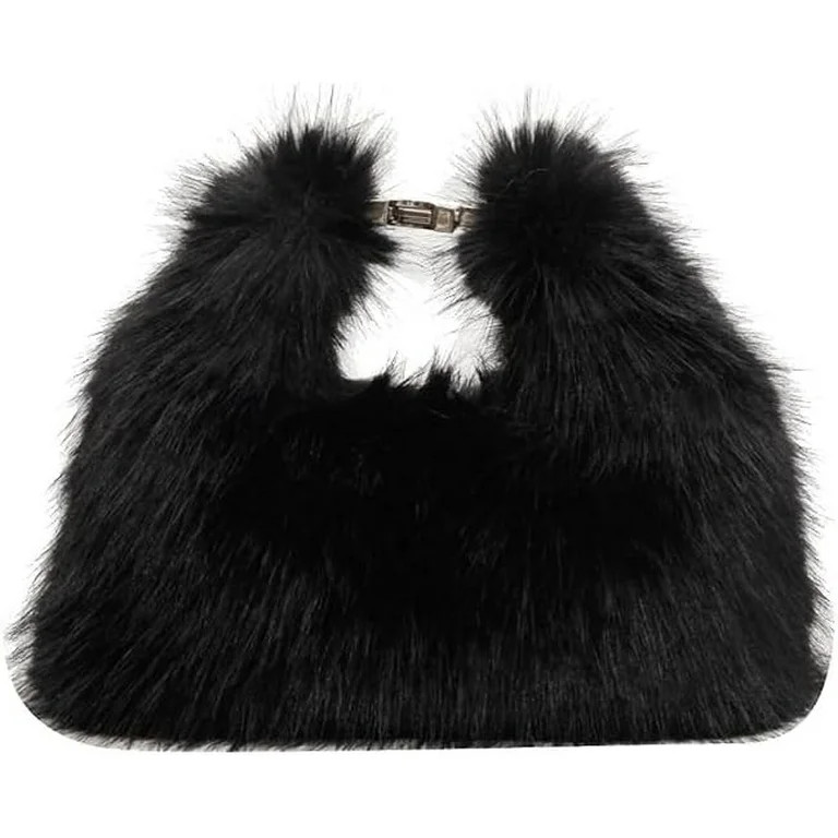 Women Small Faux Fox Fur Clutch Bag Mini Furry Evening bag Plush Shoulder Bag Crossbody Bag Hobo ... | Walmart (US)