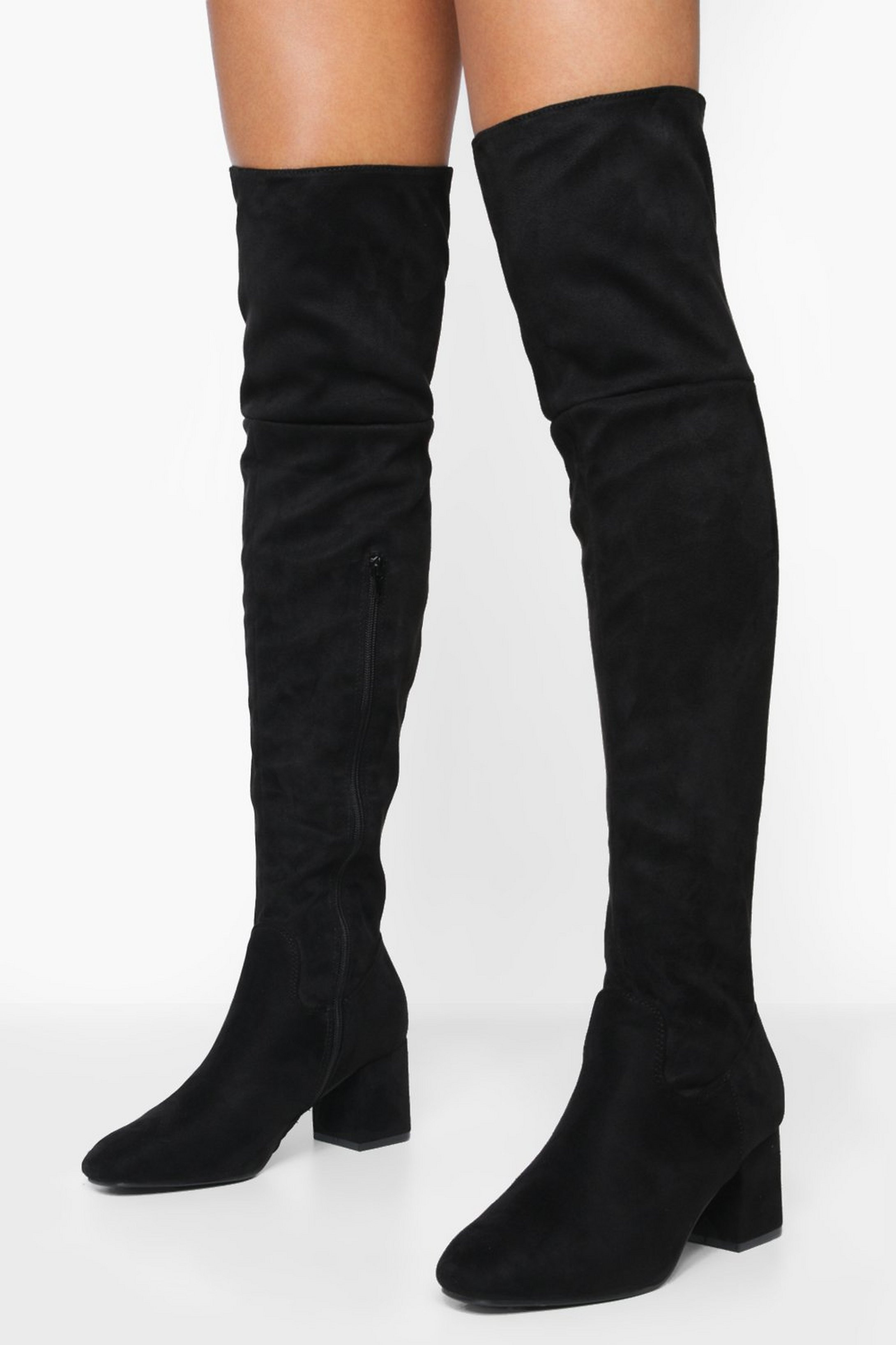 Block Heel Over The Knee Boots | Boohoo.com (US & CA)