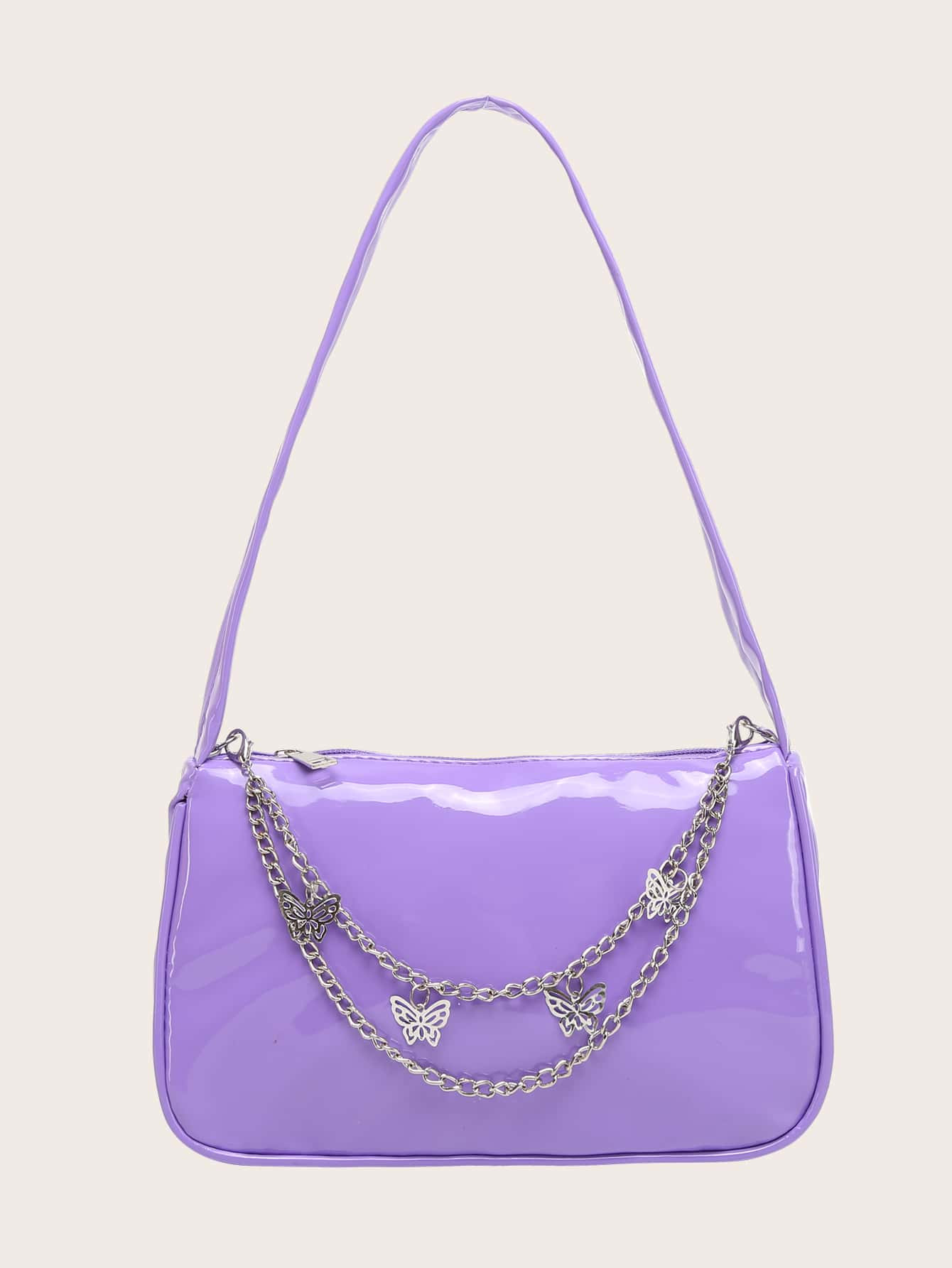 Mini Metal Butterfly Decor Baguette Bag | SHEIN