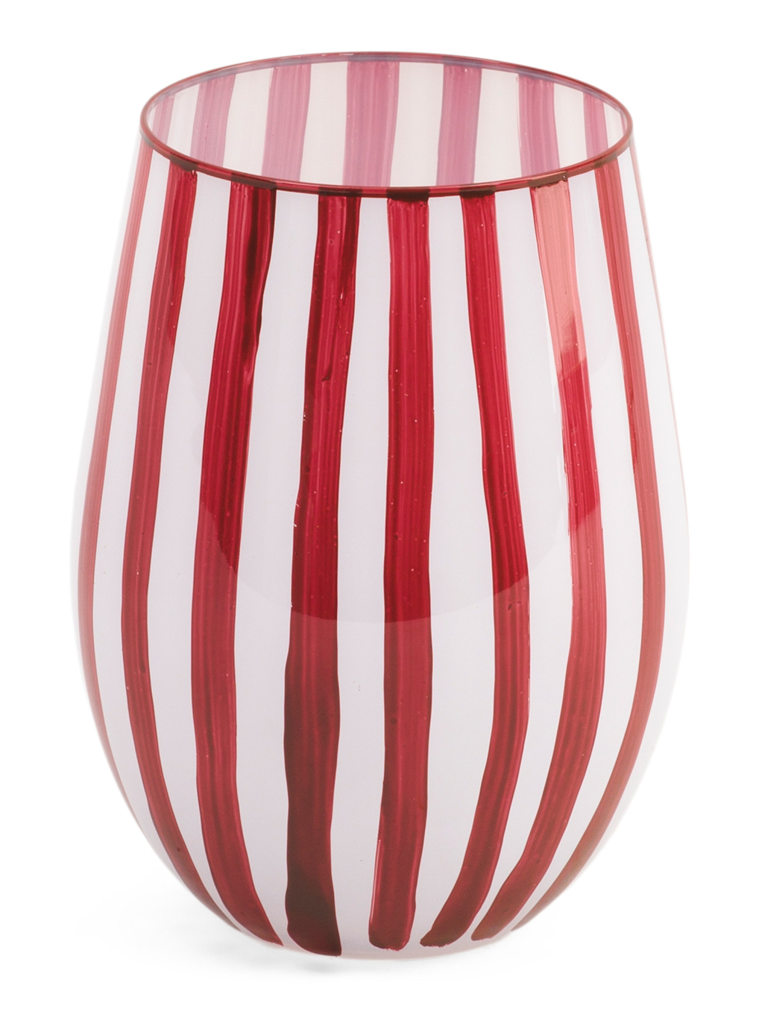 Striped Stemless Wine Glass | Drinkware | Marshalls | Marshalls